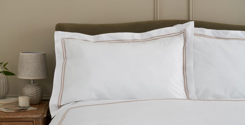 Cotton Collection Double Row Cord Pillowcase Pair